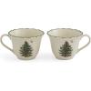 imageSpode Christmas Tree Punch Cups  Set of 2 Holiday Mugs for Espresso Tea Coffee  8 Oz Porcelain Cups with Scalloped Rim Christmas Design  Microwave ampamp Dishwasher Safe