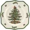 imageSpode Christmas Tree Scalloped Dinner Plate  HolidayThemed Stoneware Large Plate  105 Inch Christmas Dinner Dish Featuring Colorful Gifts ampamp Mistletoe Accents  Dishwasher ampamp Microwave SafeTraditional