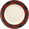 imageSpode Christmas Tree Tartan Dinner Plate 105Inch Festive Holiday Tableware Colorful Christmas Dishes with Tartan Plaid Border Fine Earthenware Microwave and Dishwasher Safe Decorative Plate