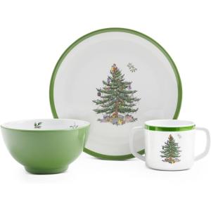 imageSpode Christmas Tree 6Inch Melamine Bowls  Set of 4 Festive Bowls for Soup Dessert Holiday Dishes  Durable Dishwasher Safe  Versatile Tableware for Indoor Outdoor Christmas GatheringsChildrens 3Piece Dinnerware Set