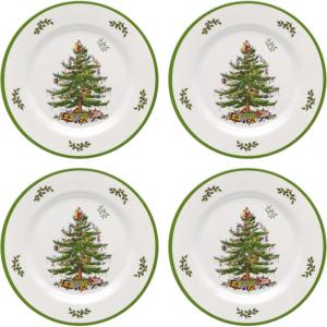 imageSpode Christmas Tree 6Inch Melamine Bowls  Set of 4 Festive Bowls for Soup Dessert Holiday Dishes  Durable Dishwasher Safe  Versatile Tableware for Indoor Outdoor Christmas GatheringsChristmas Tree Melamine Dinner Plate