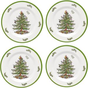 imageSpode Christmas Tree 6Inch Melamine Bowls  Set of 4 Festive Bowls for Soup Dessert Holiday Dishes  Durable Dishwasher Safe  Versatile Tableware for Indoor Outdoor Christmas GatheringsChristmas Tree Melamine Salad Plate