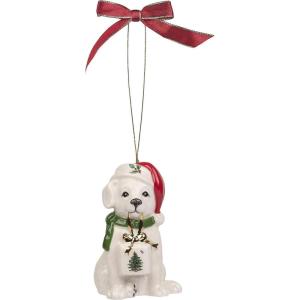 imageSpode Christmas Tree Dog Ornament Festive Tree Decoration for Holiday Celebrations with Ribbon Bow for Hanging Beautiful Seasonal Accent ampamp Classic Home Holiday DcorDog
