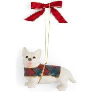 imageSpode Christmas Tree Dog Ornament Festive Tree Decoration for Holiday Celebrations with Ribbon Bow for Hanging Beautiful Seasonal Accent ampamp Classic Home Holiday DcorTartan Corgi