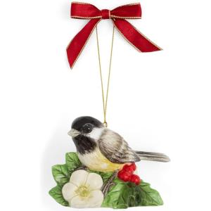 imageSpode Christmas Tree Dog Ornament Festive Tree Decoration for Holiday Celebrations with Ribbon Bow for Hanging Beautiful Seasonal Accent ampamp Classic Home Holiday DcorChickadee
