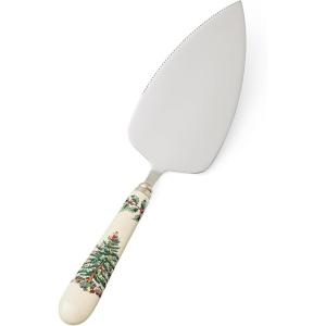 imageSpode Christmas Tree Teaspoons  Set of 6 Holiday Silverware for Desserts and Beverages Stainless Steel Flatware with Porcelain Handles 6Inch Festive Dessert Spoons GiftBoxedChristmas Tree Dessert Server 1014Inch