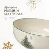 imageSpode Christmas Tree 55Inch Fruit Salad Bowl  Versatile Earthenware Bowl for Cereal Dessert Holiday Treats  Classic Christmas Tableware  Dishwasher Microwave Freezer Oven Safe