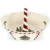 imageSpode Christmas Tree Candy Basket 65Inch Candy Bowl with Peppermint Handle for Holiday Snacks Earthenware Christmas Gift Festive Holiday Serveware ampamp Holiday Display Bowl Seasonal Dcor