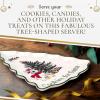 imageSpode Christmas Tree Cookie Server TreeShaped Snack Tray  Rudolph Cookies for Santa  Fine Porcelain Holiday Dishware ampamp Festive Christmas Tableware Dishwasher Safe  Collectible Gift