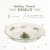 imageSpode Christmas Tree Divided Dish  115quot Festive Serving Tray for Holiday Parties Seasonal Events  Fine Earthenware Decorative Christmas Dinnerware Microwave ampamp Dishwasher SafeChristmas Tree Oval Rim Dish