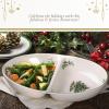 imageSpode Christmas Tree Divided Dish  115quot Festive Serving Tray for Holiday Parties Seasonal Events  Fine Earthenware Decorative Christmas Dinnerware Microwave ampamp Dishwasher SafeChristmas Tree Divided Dish