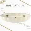 imageSpode Christmas Tree Fluted Oval Server  85quot Porcelain Holiday Serving Dish Ideal for Salads Pasta Side Dishes  Dishwasher Microwave Freezer Safe  Matching Christmas Dinnerware Collection