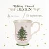 imageSpode Christmas Tree Footed Mug  12 Oz Festive Mug for Coffee Hot Cocoa Lattes  Romantic Shape with Santa Design Porcelain Mug  Dishwasher Microwave ampamp Freezer Safe GiftBoxed