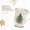 imageSpode Christmas Tree Footed Mug  12 Oz Festive Mug for Coffee Hot Cocoa Lattes  Romantic Shape with Santa Design Porcelain Mug  Dishwasher Microwave ampamp Freezer Safe GiftBoxed