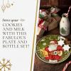 imageSpode Christmas Tree Plate and Bottle Set 2Piece  85quot Porcelain Cookies for Santa Plate ampamp 10 Oz HolidayThemed Jug Dishwasher Safe Festive Collectible Seasonal Gift Set