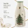 imageSpode Christmas Tree Plate and Bottle Set 2Piece  85quot Porcelain Cookies for Santa Plate ampamp 10 Oz HolidayThemed Jug Dishwasher Safe Festive Collectible Seasonal Gift Set