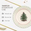 imageSpode Christmas Tree Polka Dot Dessert Plate Set of 4  Festive 8Inch Stoneware Plates for Holiday Entertaining Appetizers Snacks  Microwave Dishwasher Freezer Safe Party Appetizer Dishes