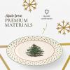 imageSpode Christmas Tree Polka Dot Dessert Plate Set of 4  Festive 8Inch Stoneware Plates for Holiday Entertaining Appetizers Snacks  Microwave Dishwasher Freezer Safe Party Appetizer Dishes