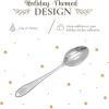 imageSpode Christmas Tree Serving Fork Holiday Flatware for Your Favorite Christmas Dishes 1810 Stainless Steel Cutlery for Festive Table Settings 10Inch Dishwasher Safe Holiday UtensilsSlotted Serving Spoon