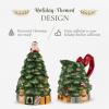 imageSpode Christmas Tree Sugar ampamp Creamer Set  Figural Tree 74oz Creamer Jug ampamp 53oz Lidded Sugar Jar  Festive Dolomite Holiday Tea and Coffee Set Dishwasher Safe Ceramic Tableware Gift