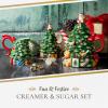 imageSpode Christmas Tree Sugar ampamp Creamer Set  Figural Tree 74oz Creamer Jug ampamp 53oz Lidded Sugar Jar  Festive Dolomite Holiday Tea and Coffee Set Dishwasher Safe Ceramic Tableware Gift