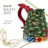 imageSpode Christmas Tree Sugar ampamp Creamer Set  Figural Tree 74oz Creamer Jug ampamp 53oz Lidded Sugar Jar  Festive Dolomite Holiday Tea and Coffee Set Dishwasher Safe Ceramic Tableware Gift