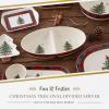 imageSpode Christmas Tree Tartan Divided Dish 13Inch Round Festive Holiday Serveware Fine Porcelain Christmas Tableware for Dinner Parties Holiday Entertaining  Seasonal Platters ampamp Decorative Trays