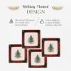 imageSpode Christmas Tree Tartan Square Tidbit Plates Set of 4  5quot Holiday Appetizer Platter for Christmas Entertaining  Traditional Tartan Plaid with Iconic Tree Motif  Microwave and Dishwasher Safe