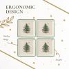imageSpode Christmas Tree Tidbit Square Plates Set of 4  Festive 5Inch Ceramic Plates for Canaps Sweets and Desserts  Dishwasher Microwave Freezer Safe  Excellent for Holiday Entertaining