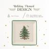 imageSpode Christmas Tree Tidbit Square Plates Set of 4  Festive 5Inch Ceramic Plates for Canaps Sweets and Desserts  Dishwasher Microwave Freezer Safe  Excellent for Holiday Entertaining