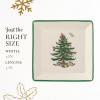 imageSpode Christmas Tree Tidbit Square Plates Set of 4  Festive 5Inch Ceramic Plates for Canaps Sweets and Desserts  Dishwasher Microwave Freezer Safe  Excellent for Holiday Entertaining