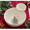 imageSpode Christmas Tree Tiered Chip and Dip Serving Set  2Piece Festive Snack Platter  Iconic Christmas Tree Motif  Porcelain Dishwasher Microwave Freezer Safe  Holiday ServewarePolka Dots