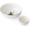 imageSpode Christmas Tree Tiered Chip and Dip Serving Set  2Piece Festive Snack Platter  Iconic Christmas Tree Motif  Porcelain Dishwasher Microwave Freezer Safe  Holiday ServewarePolka Dots