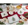 imageSpode Christmas Tree Tiered Chip and Dip Serving Set  2Piece Festive Snack Platter  Iconic Christmas Tree Motif  Porcelain Dishwasher Microwave Freezer Safe  Holiday ServewarePolka Dots