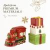 imageSpode Christmas Tree Train and Gifts Salt and Pepper Shaker Set 2Piece Holiday Kitchen ampamp Table Dcor  Festive Home Accent Christmas GiftStocking Stuffer for Collectors ampamp Holiday Enthusiasts
