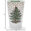 imageSpode Christmas Tree Travel Mug with Lid  8 Oz Coffee Mug for Holiday Drinks Dishwasher ampamp Microwave Safe Ceramic Tumbler  Festive Christmas Design for OnTheGo Christmas TreePolka Dot