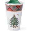 imageSpode Christmas Tree Travel Mug with Lid  8 Oz Coffee Mug for Holiday Drinks Dishwasher ampamp Microwave Safe Ceramic Tumbler  Festive Christmas Design for OnTheGo Christmas TreeTartan