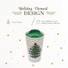 imageSpode Christmas Tree Travel Mug with Lid  8 Oz Coffee Mug for Holiday Drinks Dishwasher ampamp Microwave Safe Ceramic Tumbler  Festive Christmas Design for OnTheGo Christmas TreePolka Dot