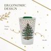 imageSpode Christmas Tree Travel Mug with Lid  8 Oz Coffee Mug for Holiday Drinks Dishwasher ampamp Microwave Safe Ceramic Tumbler  Festive Christmas Design for OnTheGo Christmas TreePolka Dot