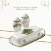 imageSpode Christmas Tree Trivet  8quot Heat Resistant Porcelain Christmas Holiday Tabletop Protector  Dishwasher SafeChristmas Tree 3Piece Hostess Set