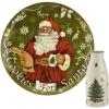 imageSpode Christmas Tree Plate and Bottle Set 2Piece  85quot Porcelain Cookies for Santa Plate ampamp 10 Oz HolidayThemed Jug Dishwasher Safe Festive Collectible Seasonal Gift Set