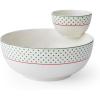 imageSpode Christmas Tree Tiered Chip and Dip Serving Set  2Piece Festive Snack Platter  Iconic Christmas Tree Motif  Porcelain Dishwasher Microwave Freezer Safe  Holiday ServewarePolka Dots