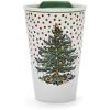 imageSpode Christmas Tree Travel Mug with Lid  8 Oz Coffee Mug for Holiday Drinks Dishwasher ampamp Microwave Safe Ceramic Tumbler  Festive Christmas Design for OnTheGo Christmas TreePolka Dot