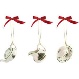 imageSpode Christmas Tree 3Piece Tea Set Ornament Durable Holiday Ornament for Festive Decor ampamp Winter Wonderland Display  Sleek Seasonal Ornaments for Tree Mantel Holiday Home Decoration