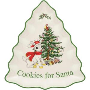 imageSpode Christmas Tree Cookie Server TreeShaped Snack Tray  Rudolph Cookies for Santa  Fine Porcelain Holiday Dishware ampamp Festive Christmas Tableware Dishwasher Safe  Collectible Gift
