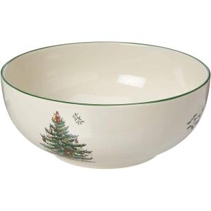 imageSpode Christmas Tree Divided Dish  115quot Festive Serving Tray for Holiday Parties Seasonal Events  Fine Earthenware Decorative Christmas Dinnerware Microwave ampamp Dishwasher SafeChristmas Tree Round Bowl