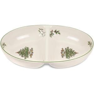 imageSpode Christmas Tree Divided Dish  115quot Festive Serving Tray for Holiday Parties Seasonal Events  Fine Earthenware Decorative Christmas Dinnerware Microwave ampamp Dishwasher SafeChristmas Tree Divided Dish