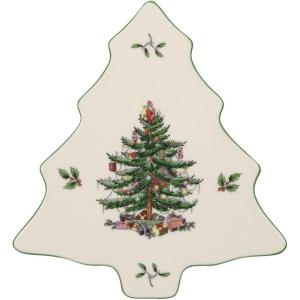 imageSpode Christmas Tree Trivet  8quot Heat Resistant Porcelain Christmas Holiday Tabletop Protector  Dishwasher SafeChristmas Tree Trivet Serveware Accessory