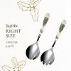 imagePortmeirion Christmas Tree Salad Server Set 2Piece  10 Inch Stainless Steel with Porcelain Handles Festive Flatware for Holiday Dining  Dishwasher Safe Seasonal Entertaining ampamp GiftGiving