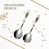 imagePortmeirion Christmas Tree Salad Server Set 2Piece  10 Inch Stainless Steel with Porcelain Handles Festive Flatware for Holiday Dining  Dishwasher Safe Seasonal Entertaining ampamp GiftGiving